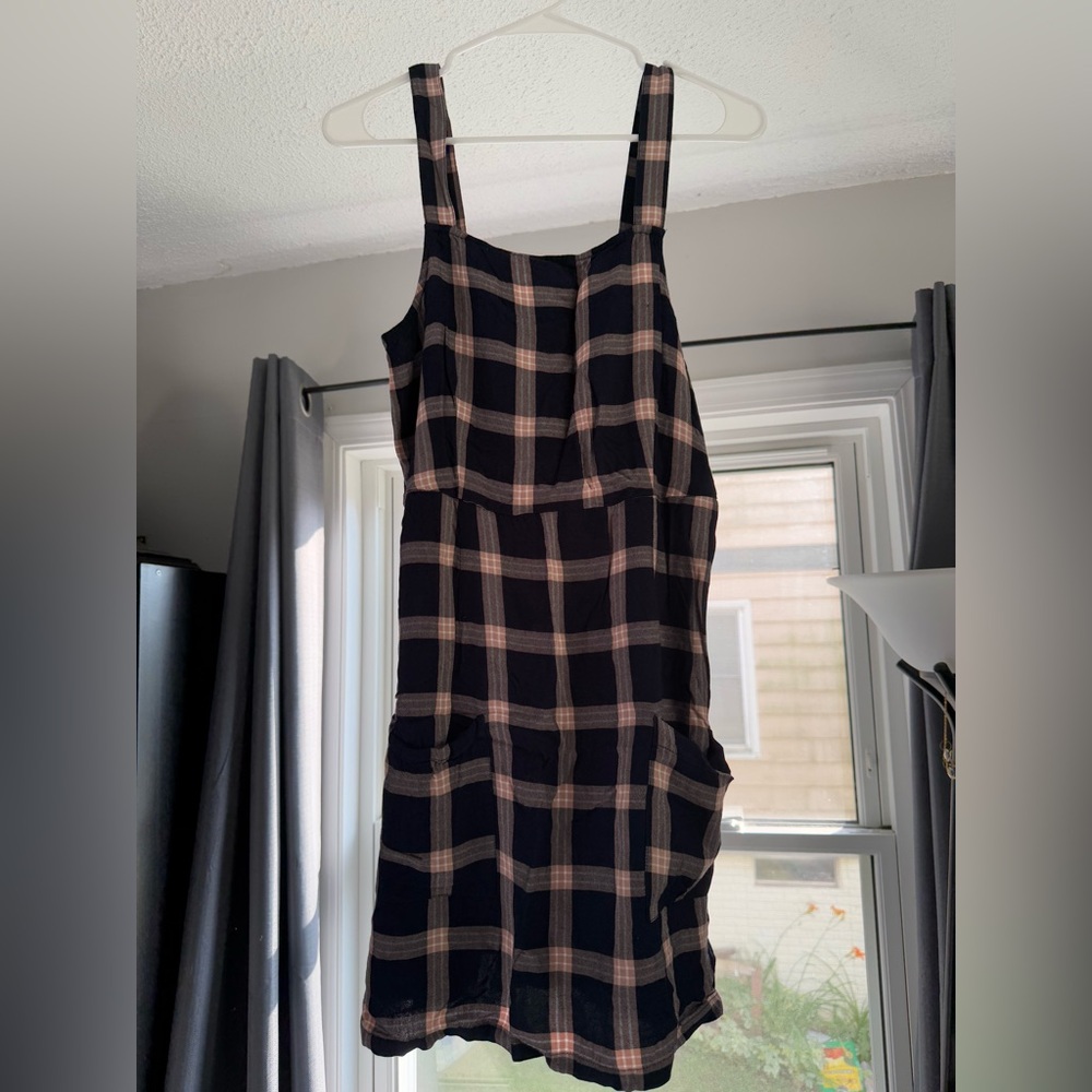 American Eagle Outfitters Black and Pink Sleeveless Sundress